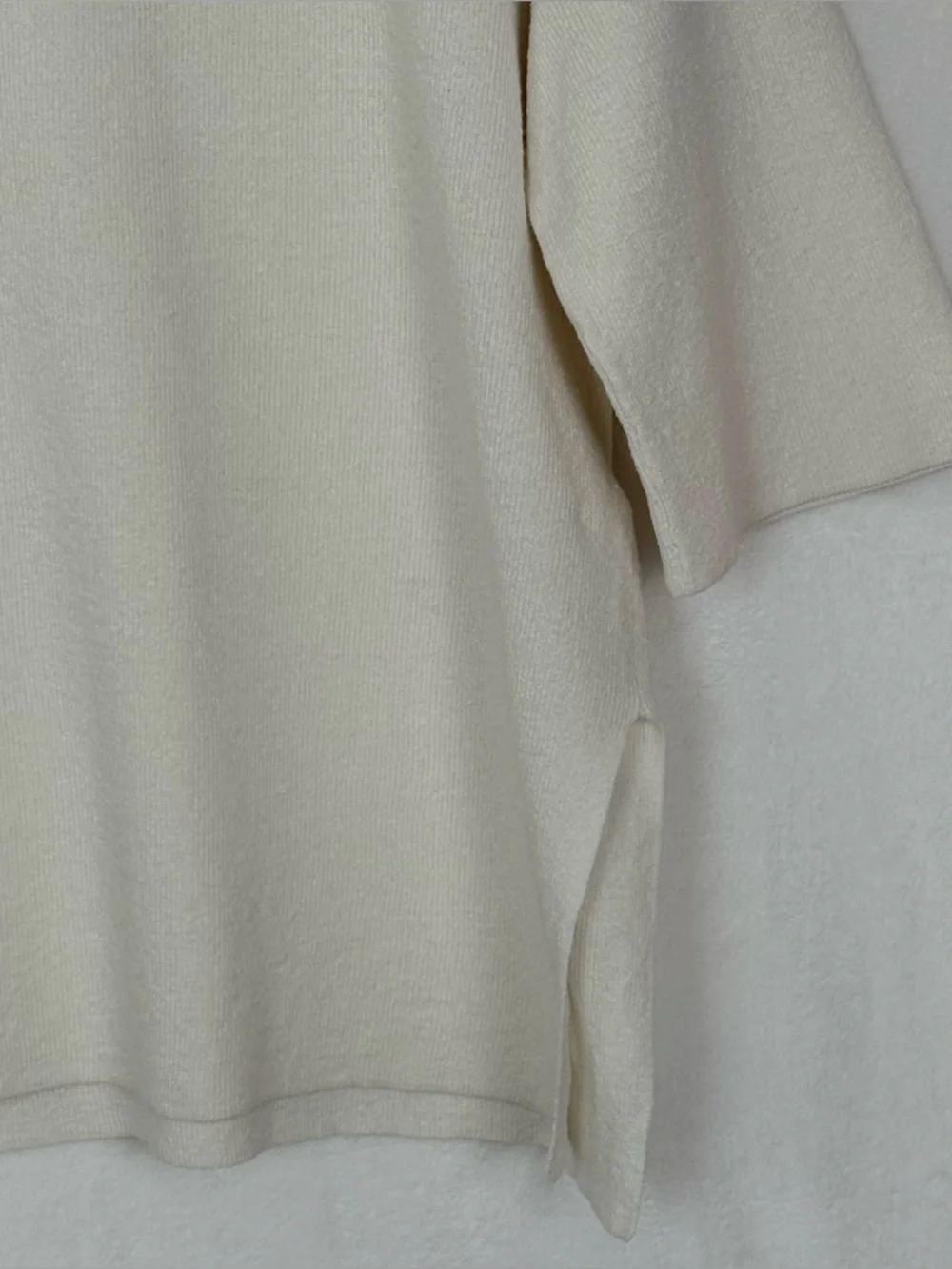 Eileen Fisher Organic Linen Boxy Knit Top Ivory S/M
